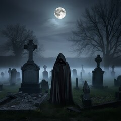 Grim Reaper at Cemetery Gates