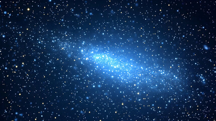 A Digital Illustration of a Blue and White Starry Night Sky with a Milky Way Galaxy Background