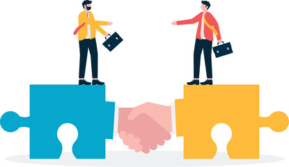 Teamwork, teamwork to solve problems together, partnerships, business friendships or cooperative agreements,

