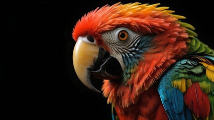 Vibrant Scarlet Macaw Portrait