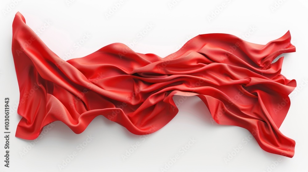 Sticker Flowing Red Fabric