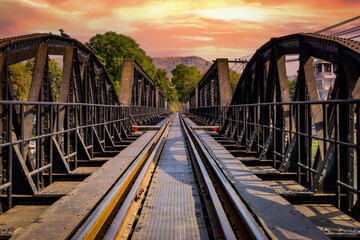Famous Bridge over the river Kwai, Kanchanaburi, Thailand