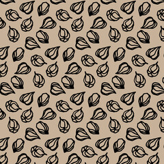 Hand drawn physalis pattern, autumn print 