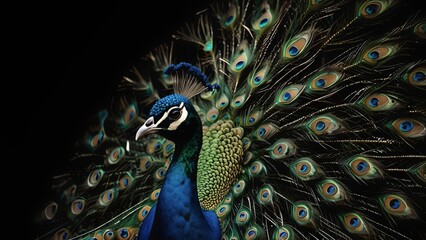 Peacock Displaying Feathers