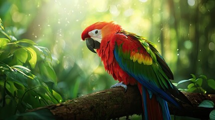 Rainforest colorful happy parrot