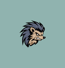 Vector graphic of a hedgehog logo with stylized angry expression.   This vector is perfect for company logos, t-shirt designs, esports logos, banners, stickers, wallpaper, branding etc.
