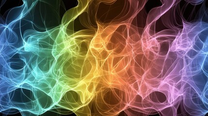 Obraz premium This captivating digital artwork features colorful smoke swirls against a dark background, showcasing vibrant hues of red, blue, green, and yellow that mesmerize the viewer SEAMLESS PATTERN