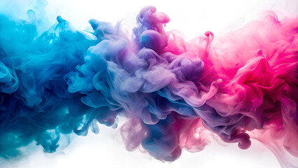 Fototapeta premium Abstract colorful smoke in pink and teal