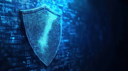 An intricate, futuristic AI-powered cybersecurity tool in a dark, sleek digital environment