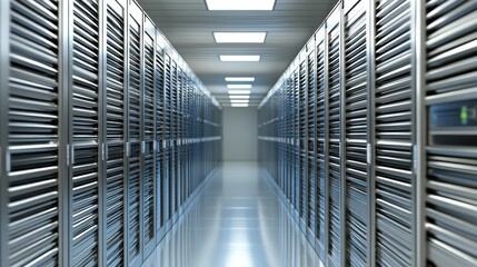 Fototapeta premium Illustrate a frontal view of encrypted data with a sleek, futuristic aesthetic, suitable for digital art