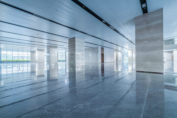 Empty floor of commercial building in modern city