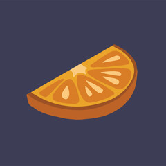 Slice of lemon, orange, citrus fruit orange, hand drawn vector illustration