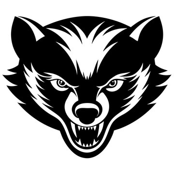 recommend clip art: Wolverine animal icon isolated on white background.
                    