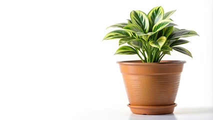 Fototapeta premium houseplant in pot isolated on white background