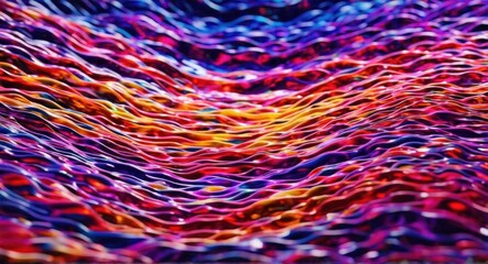 Brightly colored abstract forms create a mesmerizing 3D display.