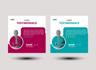 Modern creative client testimonial design template