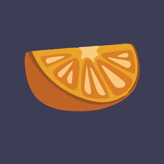Orange slice orange, hand drawn vector illustration