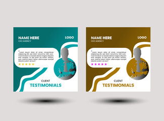Modern creative client testimonial design template