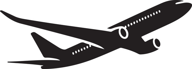 Black Airplane silhouette vector collection. airplane icon bundle