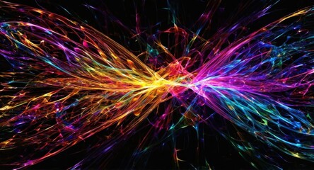 Brightly colored abstract forms create a mesmerizing 3D display.