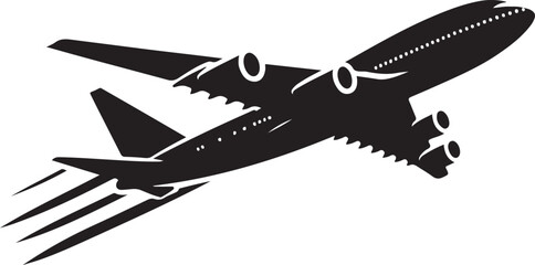 Black Airplane silhouette vector collection. airplane icon bundle