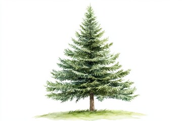 Fototapeta premium Lush evergreen tree on a grassy base