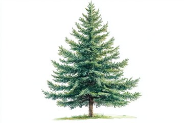 Fototapeta premium Detailed illustration of a lush evergreen tree