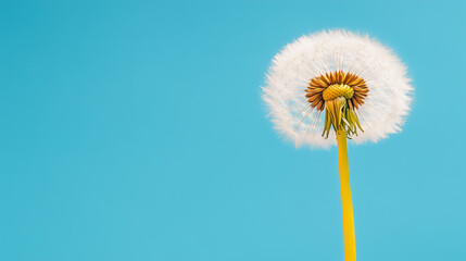 Obraz premium Dandelion against clear blue sky