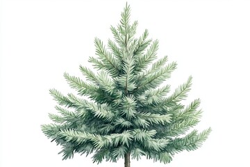 Obraz premium Detailed watercolor illustration of a pine tree