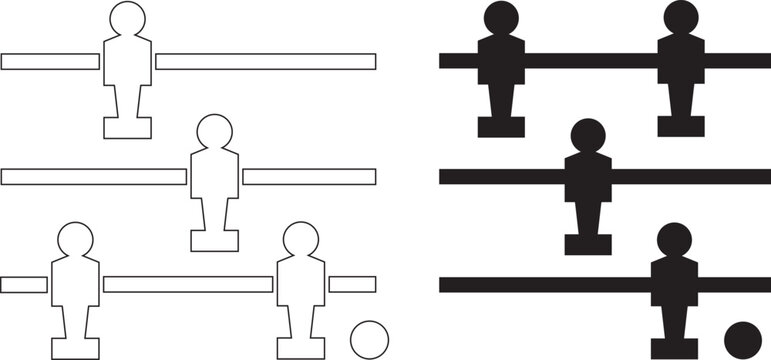 Icono de futbol&iacute;n, futbol&iacute;n - Figura de jugadores con ball