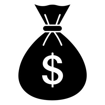 recommend clip art: Money bag icon Black silhouette vector illustration