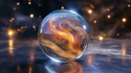 Nebula in a transparent glass ball