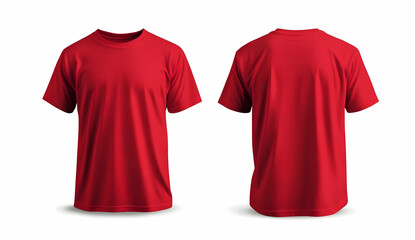 Red T-shirt Mockup - Front and Back View.