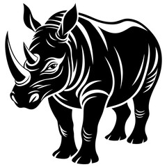 rhino silhouette vector illustration
