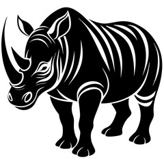 rhino silhouette vector illustration