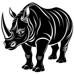 rhino silhouette vector illustration