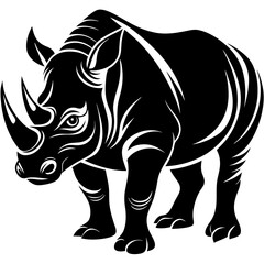 rhino silhouette vector illustration
