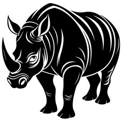 Obraz premium rhino silhouette vector illustration