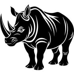 rhino silhouette vector illustration