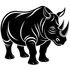 rhino silhouette vector illustration
