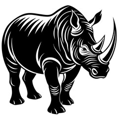 rhino silhouette vector illustration