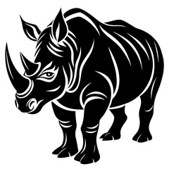 rhino silhouette vector illustration