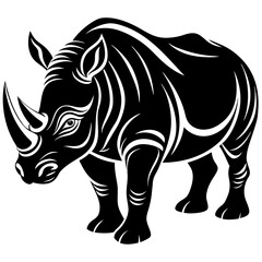 rhino silhouette vector illustration