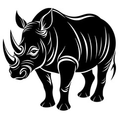 Obraz premium rhino silhouette vector illustration