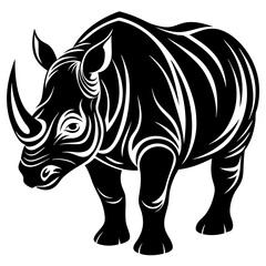 Obraz premium rhino silhouette vector illustration