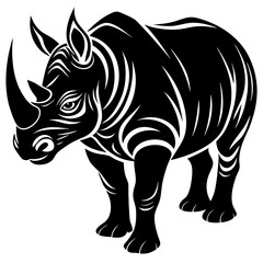 rhino silhouette vector illustration