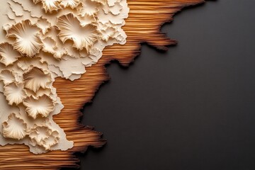 Minimal burned paper outline with delicate ash details