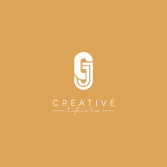 Abstract GJ JG Letter Artistic Logo Design. Initial Based Vector Symbol.