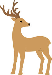 Brown deer flat illustration vector