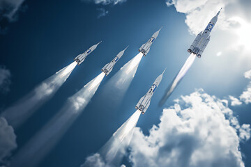 Missiles in the air